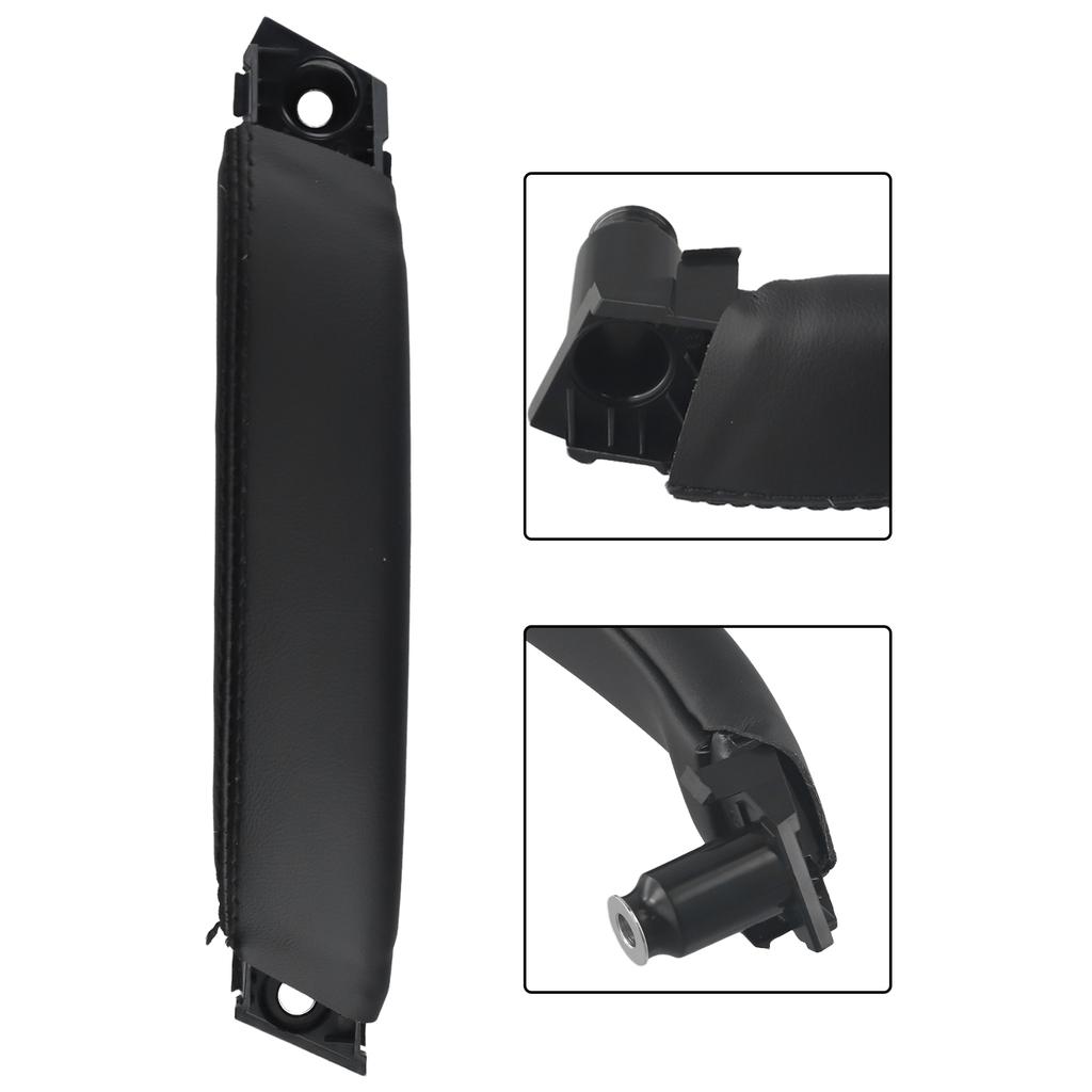 1pc Car Black Right Door Pull Handle Leather Cover Replacement For Land Rover L550 For Discovery Sport 2015-2019 Accessories