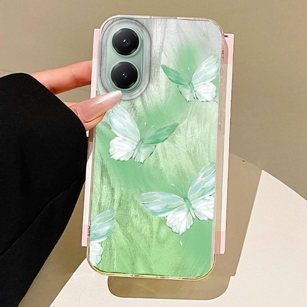 Green Butterfly Colorful Gradient Women Girls Phone Case for Xiaomi Poco X5 X7 M6 Pro X6 X3 Pro NFC C75 C71 C65 C61 M5S Cover