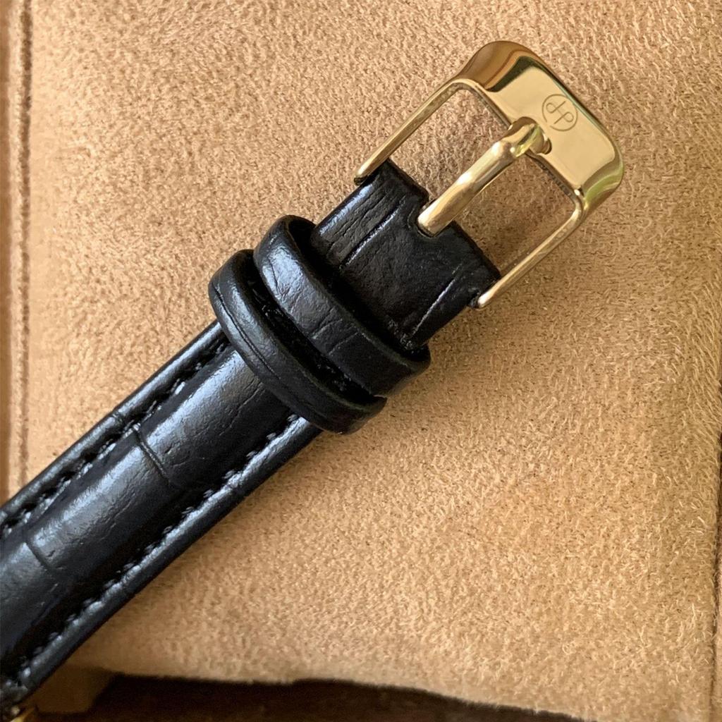 PABLO RAEZ Bestseller Gold Square Women's Watch with Black Leather Strap - Fashionable, Simple, Waterproof, INS Style