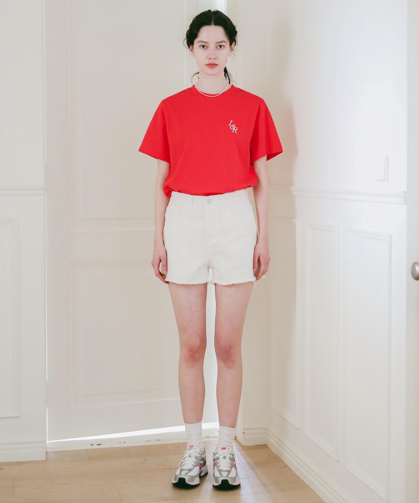 LOSSYROW Signature Logo Half-Sleeve T-Shirt Red