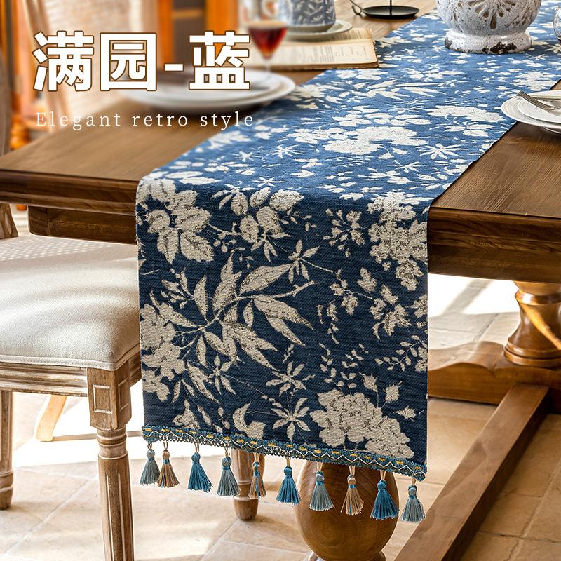 Luxury Embroidered Table Runner  Home Restaurant Table Decoration Chinese Brocade Embroidered Decoration Long Strip Table Cloth