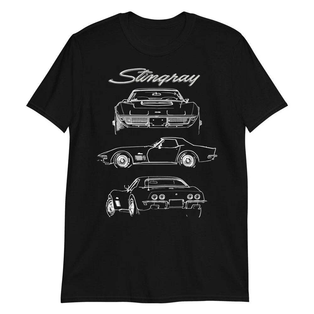 1970 vette C3 Stingray LT-1 Custom Outline Art Collector Car Gift T-Shirt S
