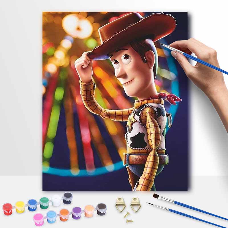 Disney Woody Toy Story oil paint by numbers painting kit handmade diy home decor gifts wall art canvas for adults craft sets hobby