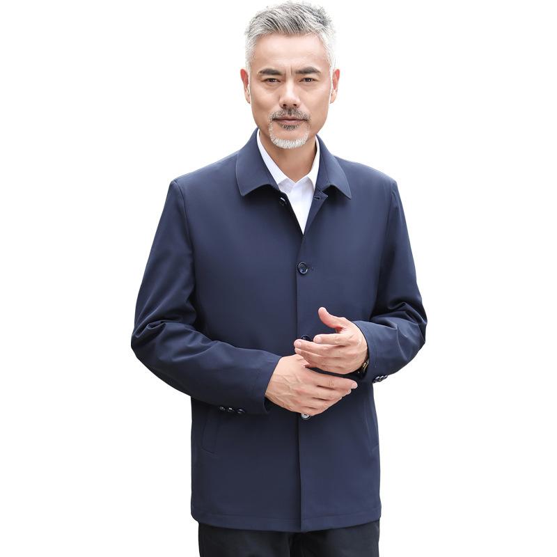 Spring New Middle-aged and Elderly Fashion Jacket, Loose and Comfortable Lapel Jacket, Business Casual Jacket