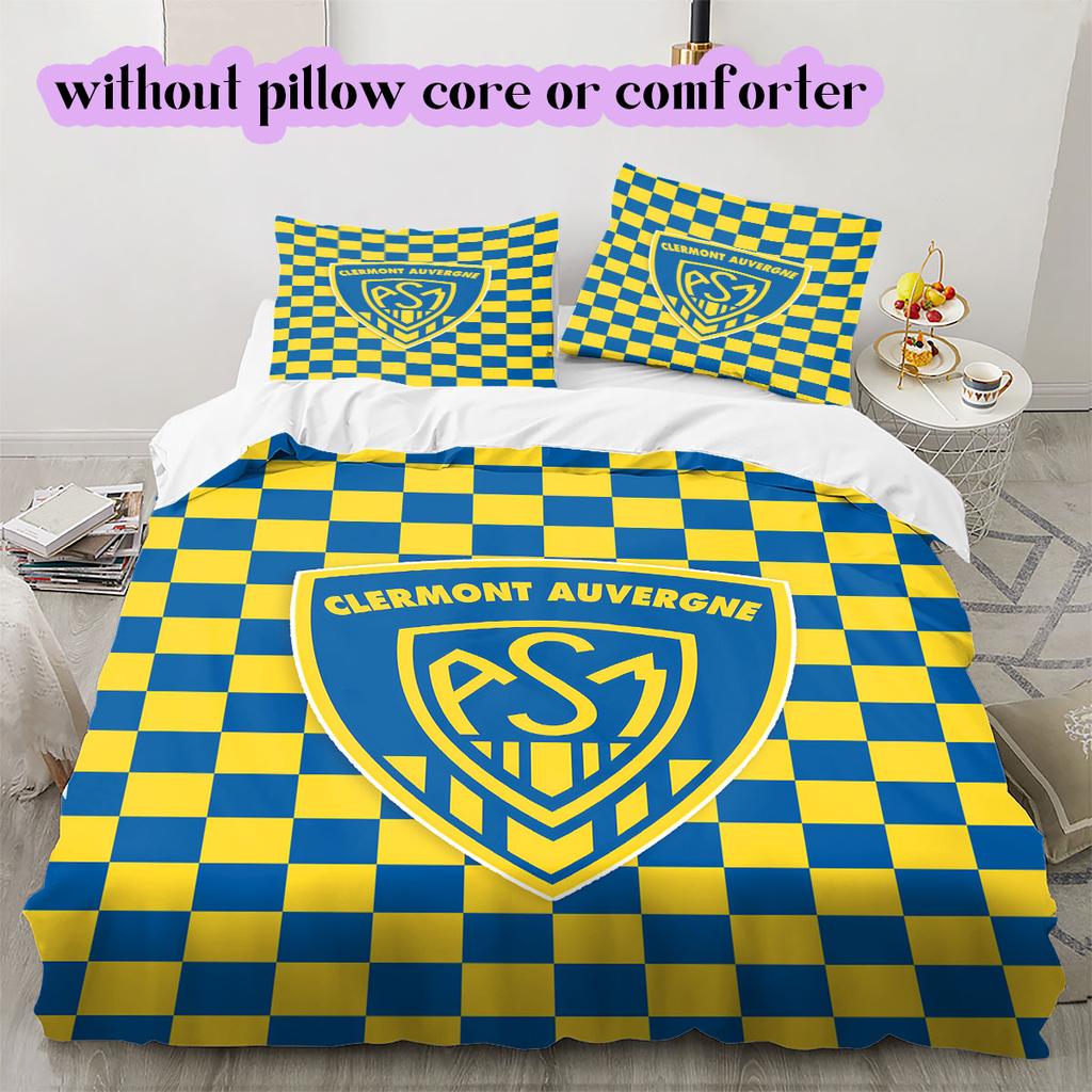 Leeds United Pattern Bedding,Quilt Set Quilt Cover Pillowcase Home Birthday Gift (1*duvet cover+2*pillowcase,without core)