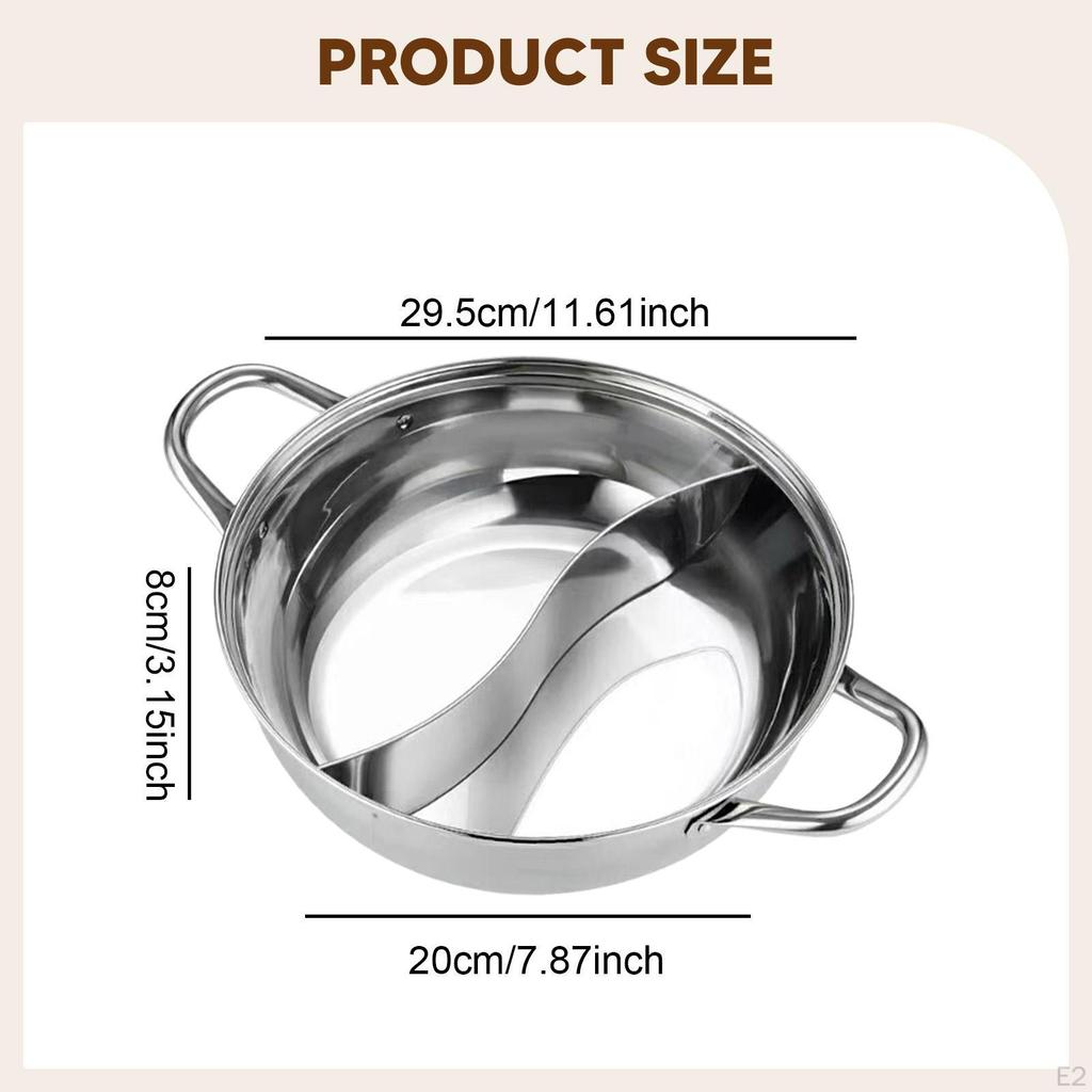 Edelstahlgeteilter Topf Kochen Vielseitig mit tragbaren Griffen Doppelte Geschmacksrichtung Suppe