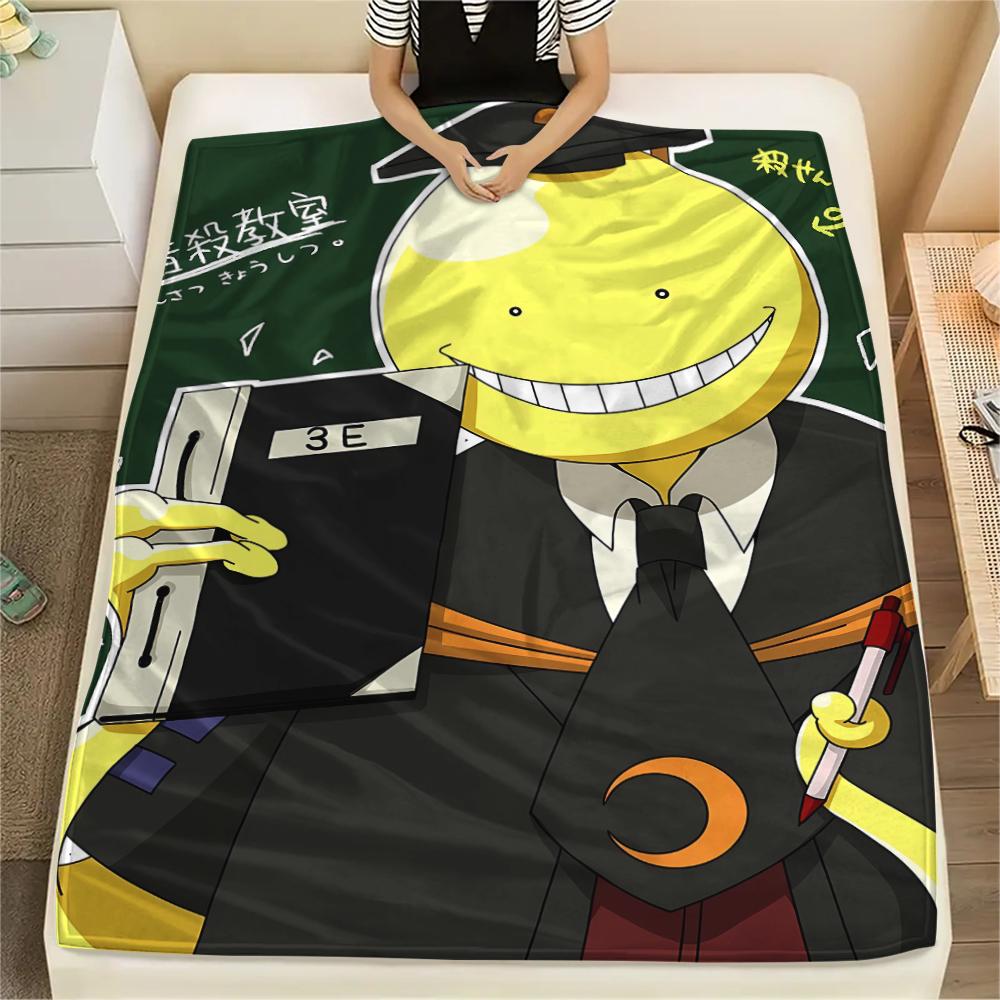 1PC Assassination Classroom Print Flannel Blanket, High quality All Seasons, Home Decor, Warmth and Comfort, Perfect for Christmas Gifts