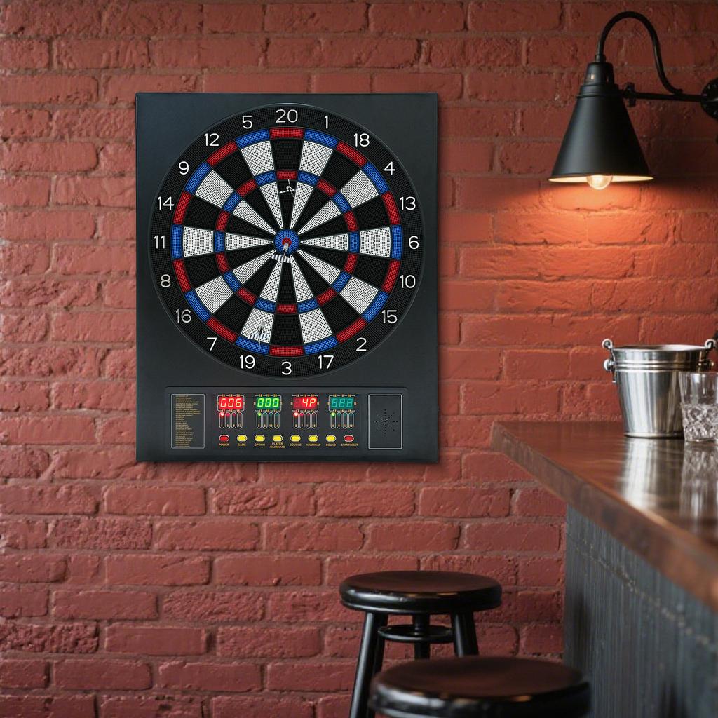 Electronic Dartboard Set, Box-type Electronic Dartboard with 12 Darts and 100 Dart Heads for Home/Office/Party