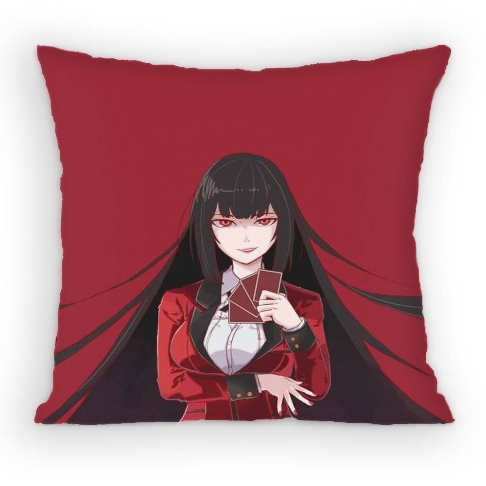 Anime KKakegurui Pillow Case Antidustmite Pillowcase Invisible zipper silky short plush Sofa cushion cover