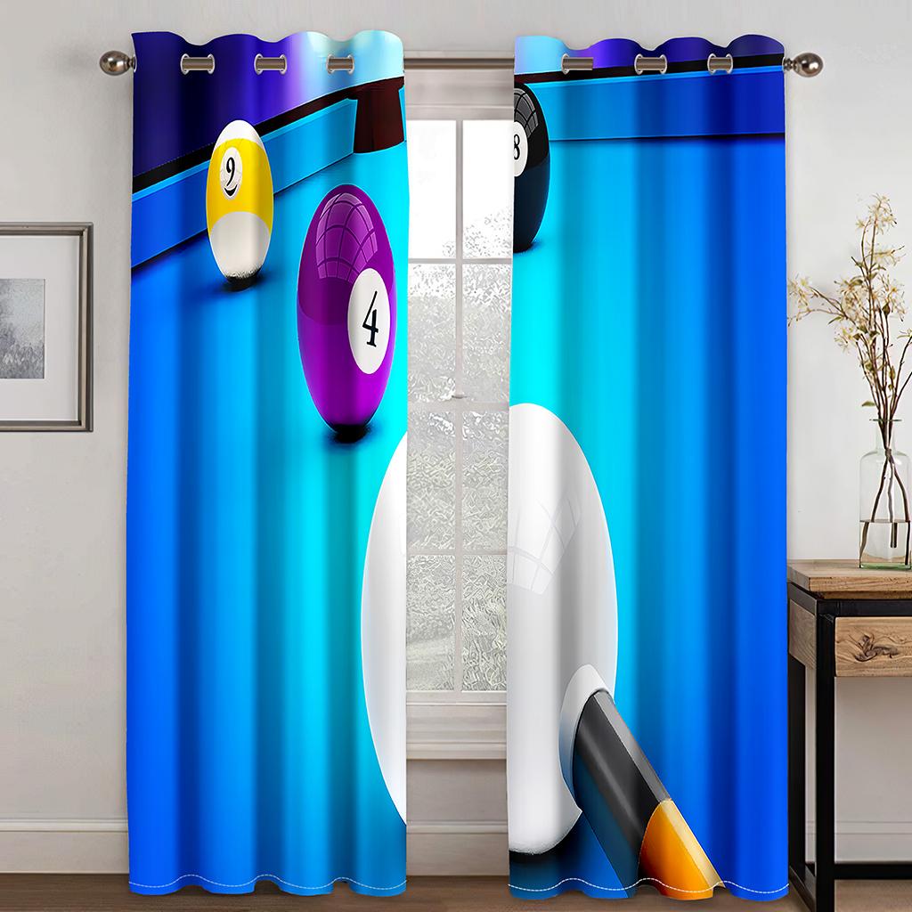 Billardkugeln Snooker Wettbewerb Unterhaltungsspiel Vorhänge für Wohnzimmer Schlafzimmer Küche Billardzimmer Dekor Vorhänge
