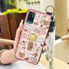 Durable Fashion Design Phone Case For ZTE Blade A71 Cartoon Ring Anti-dust Phone Holder Anti-knock Lanyard Kickstand