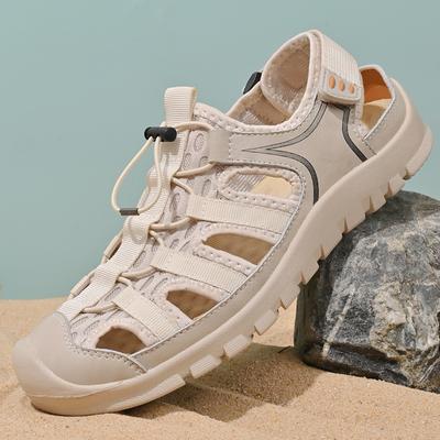 Summer New Handmade Mesh Breathable Shoes Fashionable Men Comfortable Outdoor Mountaineering and Wading Quick Drying Beach Shoes