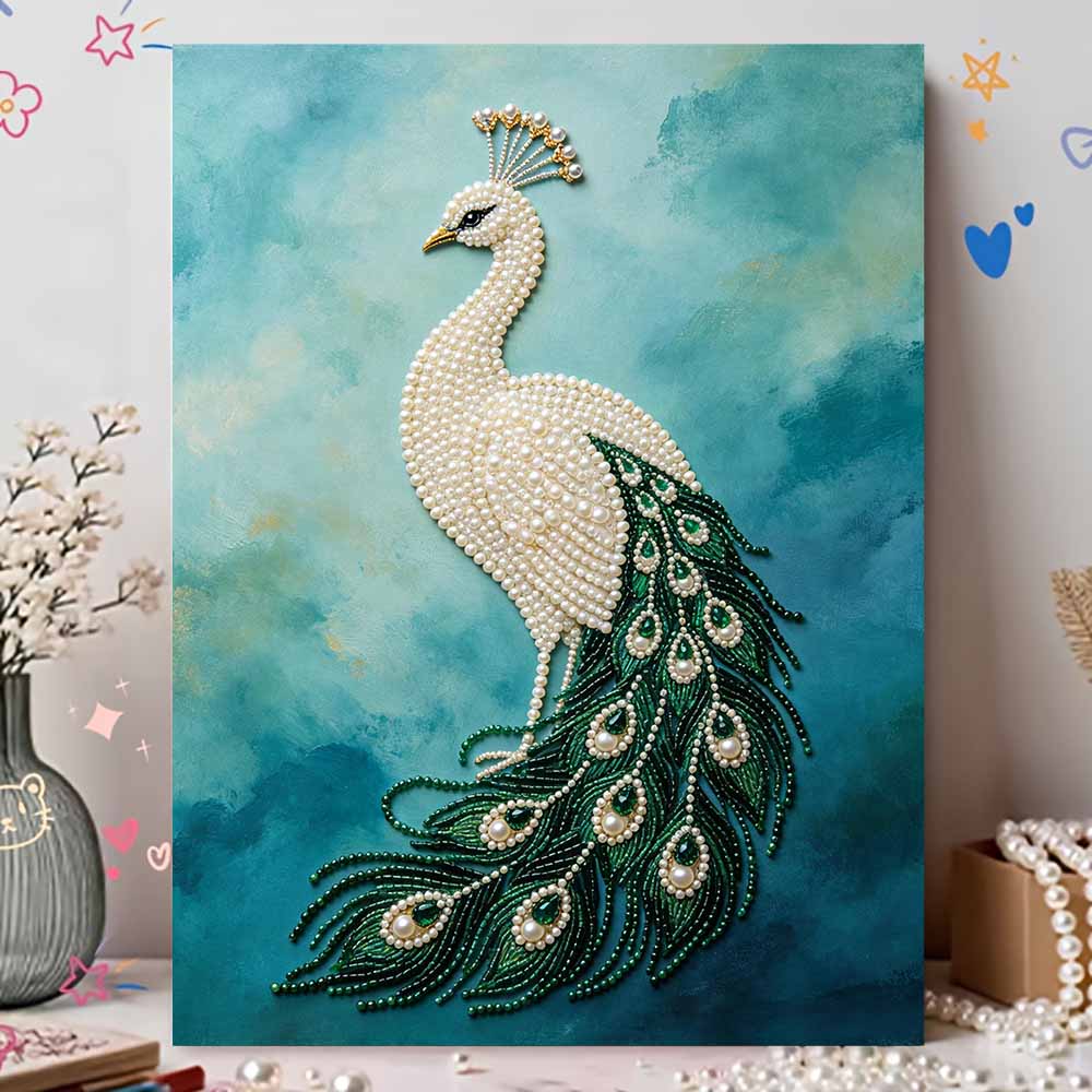 Pearl DIY Art Painting Elegant Peacock Handcrafted Picture Indoor Wall Ornament Relaxing Leisure Hobby Exquisite Home Decor Gift