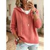 Damen Lockerer Kapuzenpullover mit Kordelzug Strickpullover Lässige Oberbekleidung