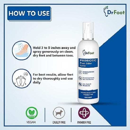 Dr Foot Probiotic Foot Odor Spray Helps To Remove Feet For Soothes & Refreshes Feet 100ml