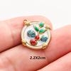 3 pezzi Ciondoli Fiore Eleganti Fatti a Mano a Goccia d'Olio Rosa Blu Acciaio Inossidabile Per Creazione Gioielli Collana Bracciale Portachiavi