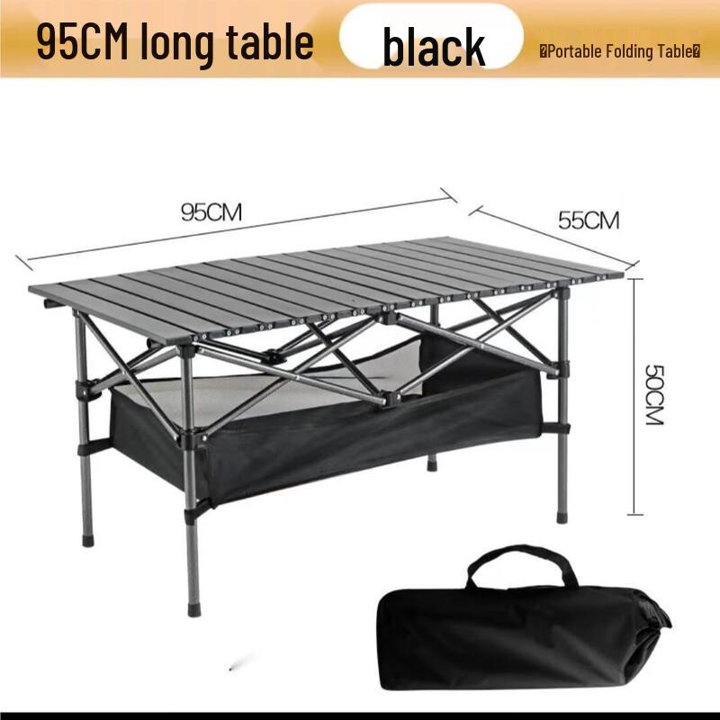 OEING Outdoor Folding Camping Table with Storage Net