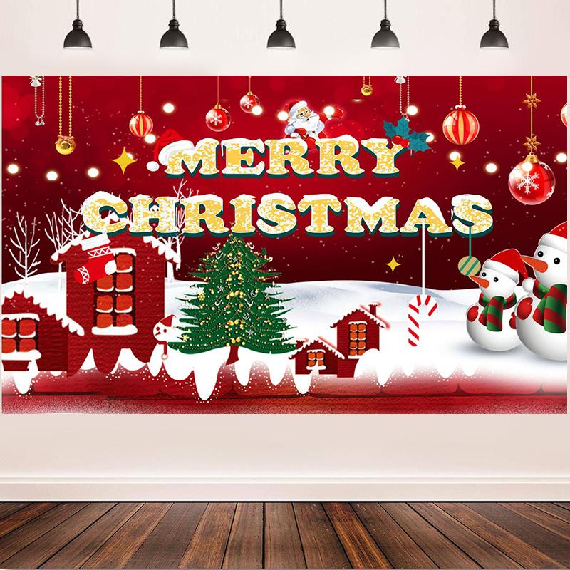 Merry Christmas Background Decorations For Home Xmas Ornaments Banner Navidad Noel Natal Gifts New Year Photo Backdrop