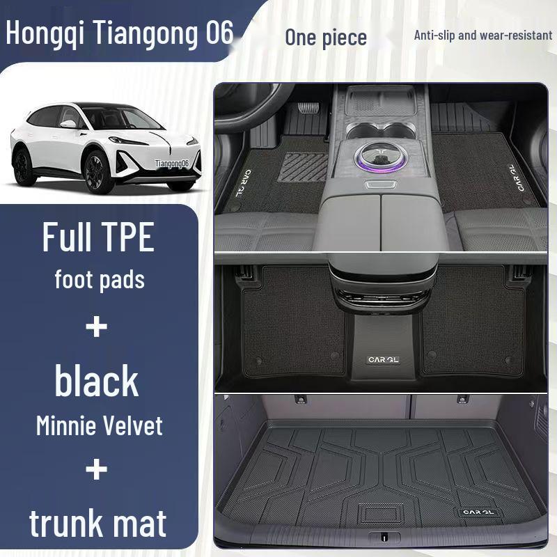 Full Coverage TPE Floor Mats for Hongqi Tiangong 06 - Main Driver Upper Layer, 25 Models