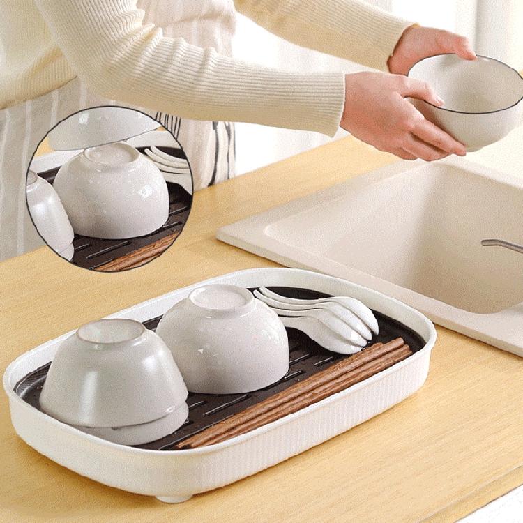 Dish Drying Rack Drain Tray Cutlery Organization Kitchen Home Accessories