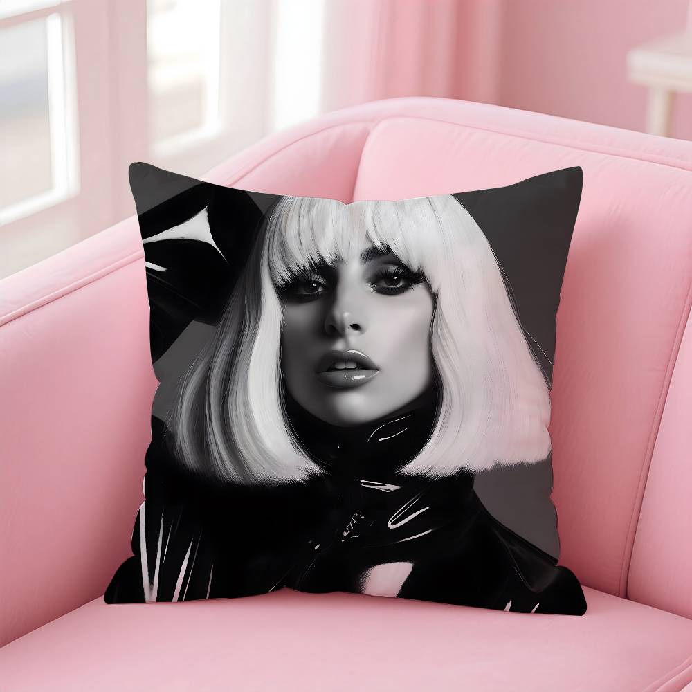 L-Lady SINGER G-gaga Pillow Case Pattern Printing Pillowcase Living Room Sofa Cushion Cover Bedroom Room Decor