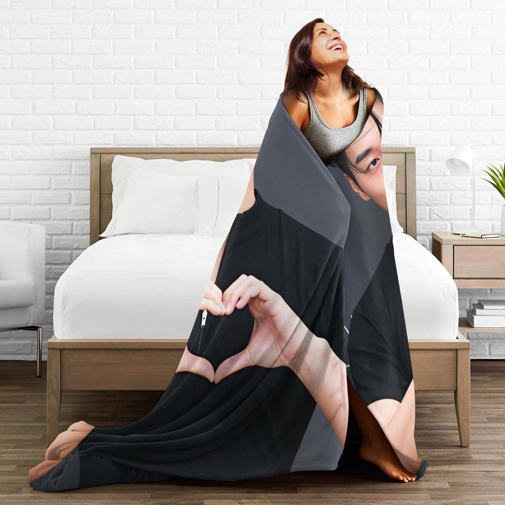 Choi San Singer Blanket Quality Warm Soft Throw Blanket Spring Girls Boys Outdoor Print Bedspread