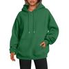 2024 Women's Solid Color Loose Hooded Long Sleeve Sweatshirt for Autumn and Winter