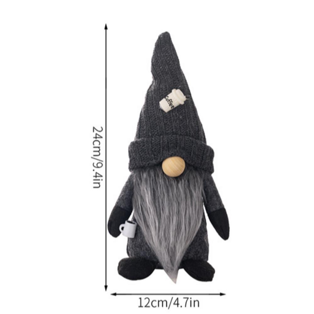 1/2 Pcs Coffee Gnome Coffee Bar Decoration, Handmade Swedish Gift Farmhouse Plush With Coffee Bag Christmas Kitchen Decoration