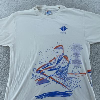 Vintage 1995 Augusta Invitational Regatta Doppelseitiges T-Shirt M/L Rudern 90er