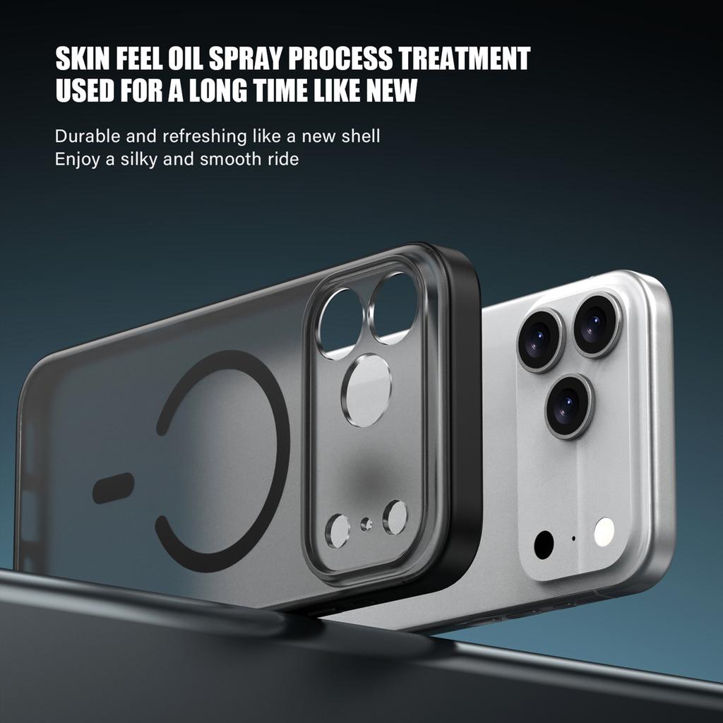 IPAKY For iPhone 17 Pro Max Magnetic Case Shockproof PC+TPU Matte Phone Cover