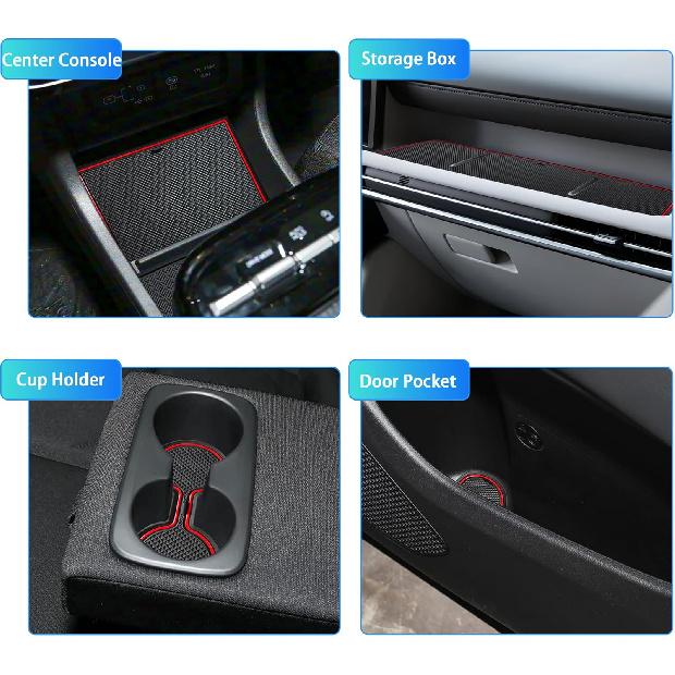 For Hyundai Tucson 2025 2026 Accessories Door Slot Mats Cup Holder Insert Coaster Center Console Liner Glove Box Cover for Hyundai Tucson