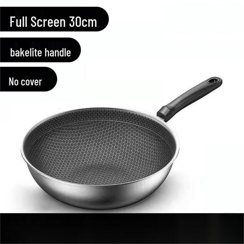 SanJiaoLong 32CM Stainless Steel Non-stick Wok