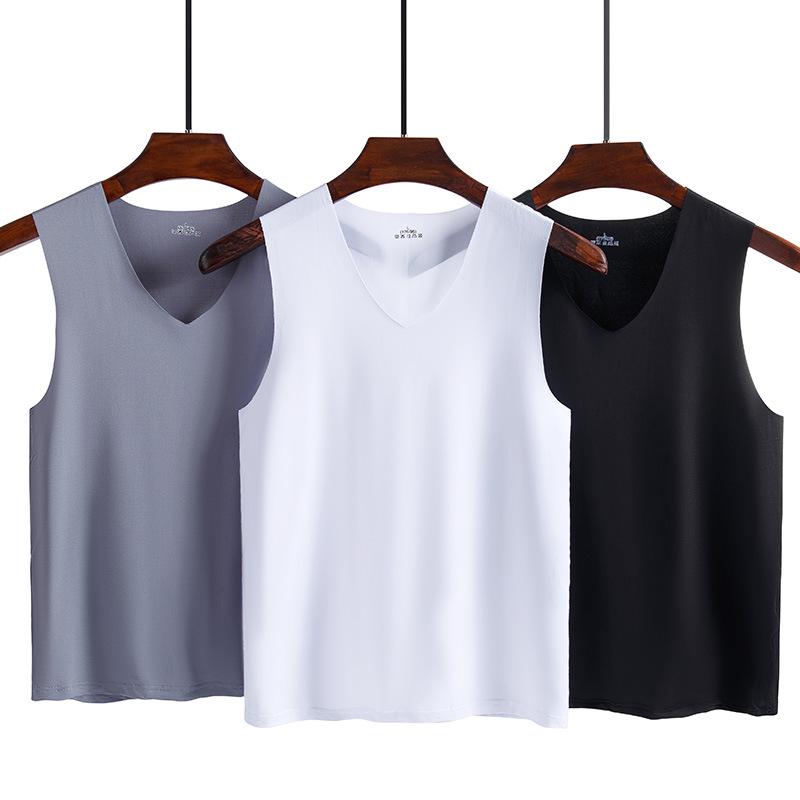 Men's Seamless Ice Silk Slim Fit Sports Tank Top - Breathable Racerback Sleeveless Undershirt