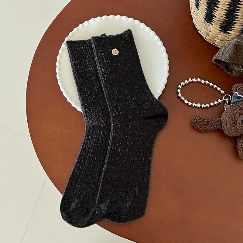 Fleece Knitted Socks for Women, Mid-calf Socks for Autumn and Winter, Thickened and Fleece for Warmth, Rabbit Fleece Long Socks, Pile Socks