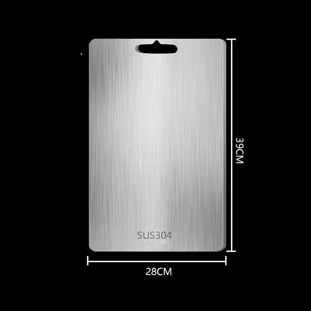 Placă de tăiat din oțel inoxidabil 304, placă de tăiat de calitate alimentară pentru bucătărie, suport de tăiat cu două fețe, adecvat pentru carne, fructe și legume