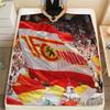 Union Berlin Logo Aufgedruckte Flanelldecke, weicher Überwurf für Schlafzimmer Sofa, waschbar, Fanartikel, tolles Geschenk.