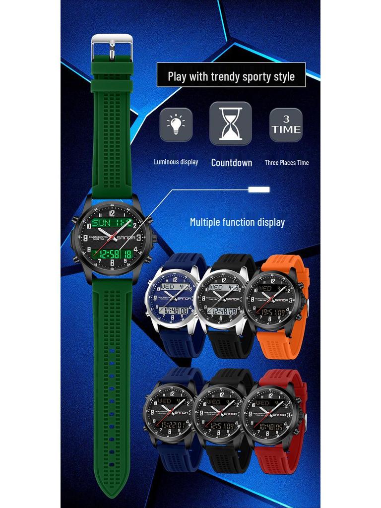 SAND Men's Multifunction Outdoor Sports Watch - 50M Waterproof, Luminous, with Snooze and Countdown Timer