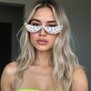 Half Frame Rhinestones Glasses Face Jewelry Crystal Eyeglasses Without Lens V Shape Rhinestones Sunglasses for Women Men