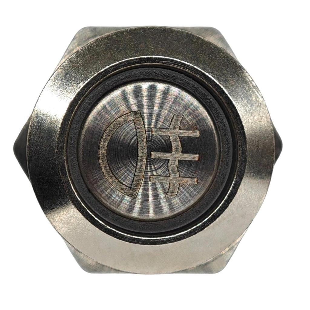 Włącznik świateł przeciwmgielnych LED 12mm chrom chwilowy + gniazdo