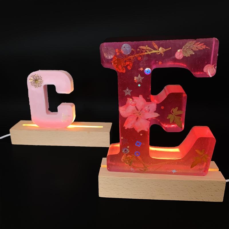 Silicone Alphabet Molds Large 26 Letter Molds Epoxy Resin Molds for DIY Craft Birthday Party Wedding Home Decoration