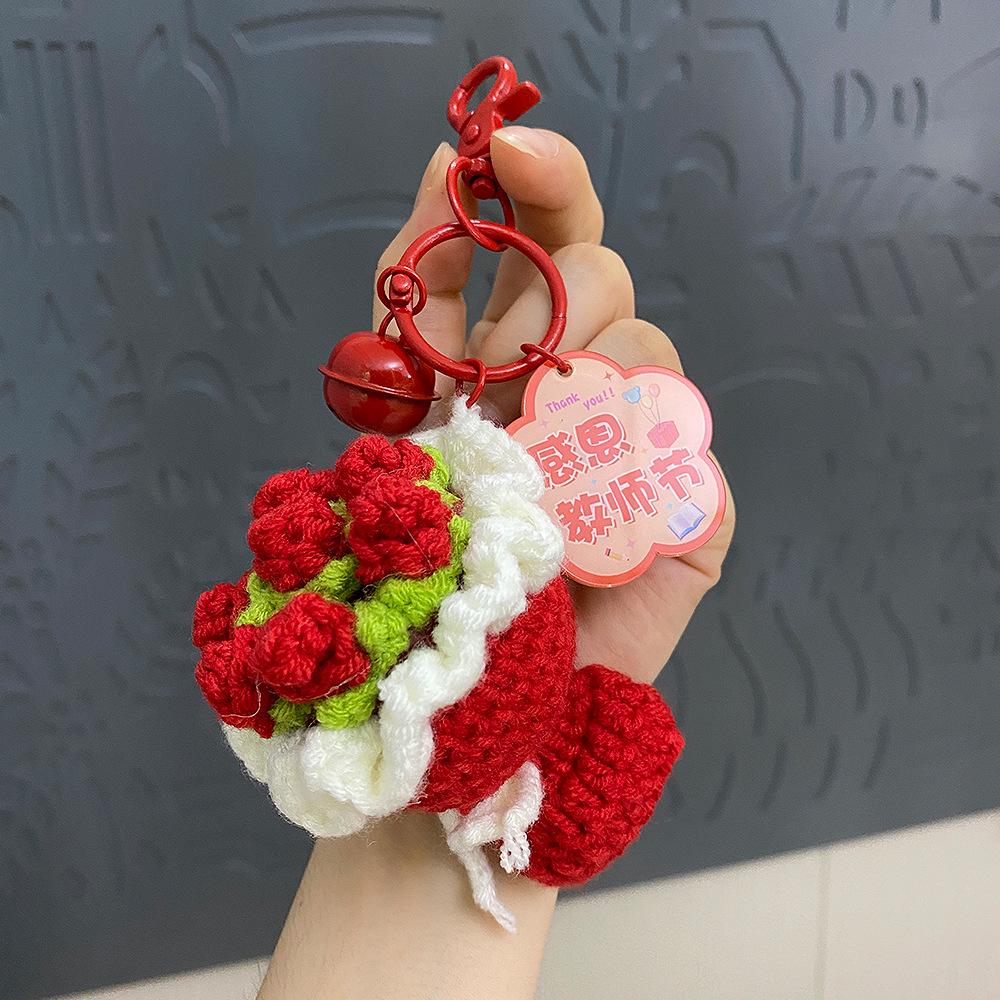 

Брелок букет из шерстяных цветов ко Дню учителя 2025: Подарок благодарности, связанный вручную, для учителей-женщин