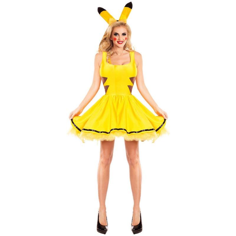 Damen Halloween-Kostüme, Anime-Spiele, Anime gelbes Pikachu, Cosplay