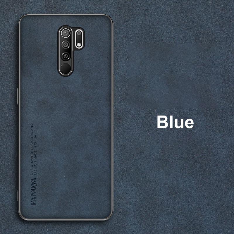 

Роскошный чехол из искусственной ПУ кожи для Xiaomi Redmi 9, задняя крышка, матовая противоударная защита, силиконовый чехол для телефона для Redmi Note 8 Pro Redmi9 For Redmi Note 8 синий