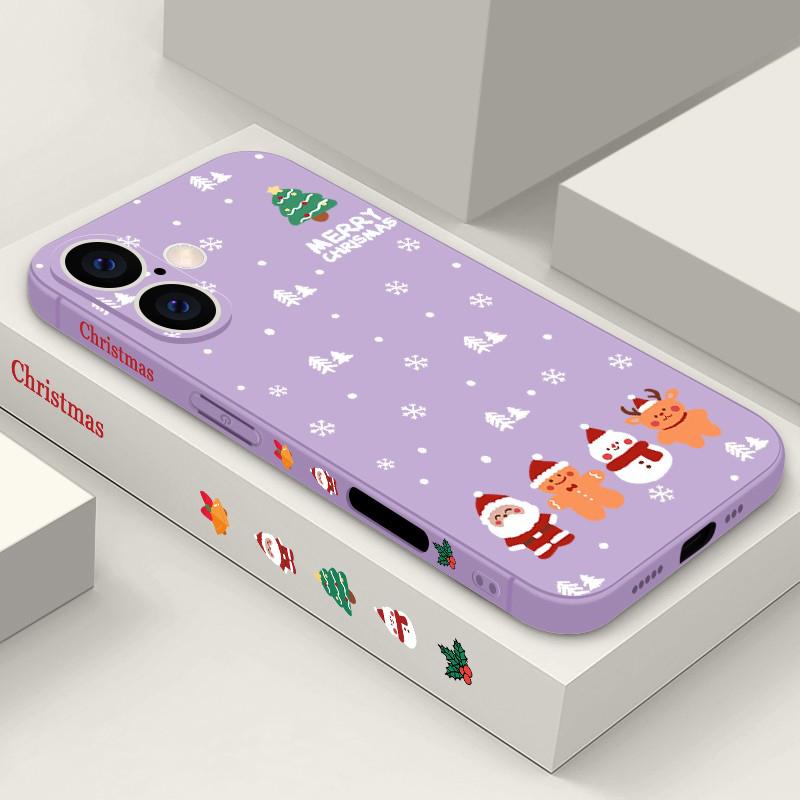 

Матовый чехол-шнурок с рождественским узором для iPhone 16 Pro 15 14 Plus 13 12 Mini 11 Pro Max Xr Xs 7 8 Se мягкий тонкий чехол из ТПУ iPhone 8 / 7 фиолетовый