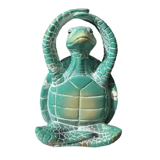 Meditation Yoga Sea Turtle Figurine Small Coastal Beach Animal Sculpture Resin Zen Statue for Aquarium Fish Tank Home Desk Decor