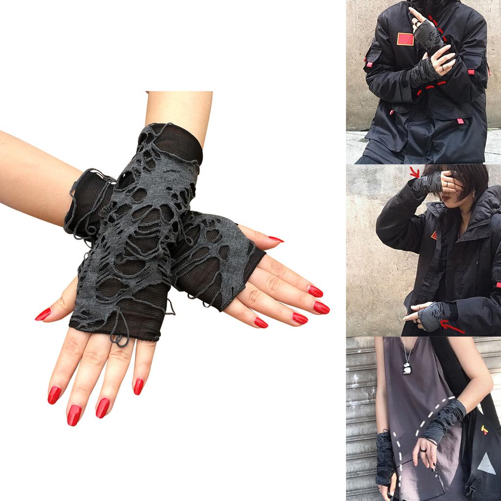 Girls Gothic Gloves Distressed Gloves Accessories For Fingerless Gloves Distressed Sleeve Gothic for Teens