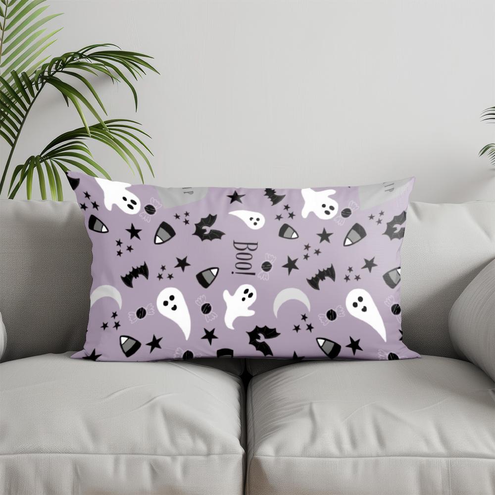 Home Decor Christmas Ghosts Pattern Pillowcase Suitable For Sofa Bedroom Car Pillow Cover Cushion Rectangular Back Cushion