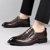 Fashion Alligator Pattern Casual Leather Shoes Brand Moccasin Driving Men Loafers Shoe Wedding Party Office Business Dress Shoes