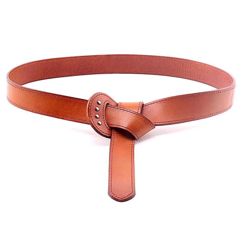 

Women s leather belt niche design cowhide waist seal no button head knotted belt plus 110cm верблюд