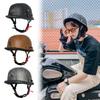Vintage Leather WWII Style Soldier Helmet Retro Half Helmet All Seasons Unisex Bicycle Cruiser Electric Scooter Helmet JYT-108
